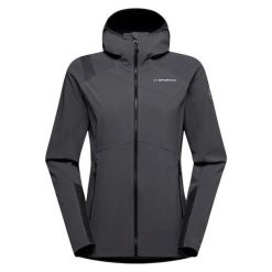 Damska kurtka z kapturem La Sportiva Aequilibrium Speed. Szare kurtki La Sportiva, m, bez wzorów, z softshellu, z kapturem, wspinaczkowe. Za 728.50 zł.
