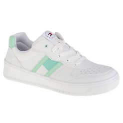 Buty Tommy Hilfiger Low Cut Lace-Up Sneaker T3A4-32143-1351A166 białe. Białe buty treningowe bez wzorów, z gumy, bez zapięcia. Za 435.47 zł.