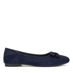 Baleriny JENNY. Niebieskie baleriny Jenny, bez wzorów, bez obcasa, bez zapięcia. Za 69.99 zł.