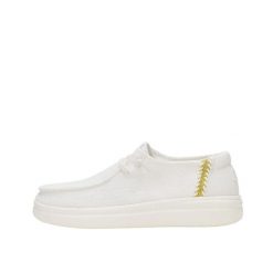 HEYDUDE Damskie Mokasyny Wendy Rise Perf Canvas. Białe mokasyny Hey dude, bez wzorów, z materiału. Za 229.00 zł.