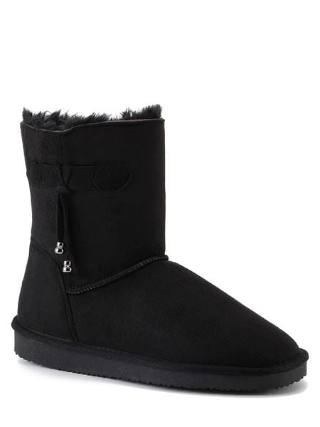 ISLAND BOOT Botki zimowe "Kinsac" w kolorze czarnym rozmiar: 38. Czarne botki Island Boot, bez wzorów, z materiału, bez obcasa, bez zapięcia. Za 157.45 zł.