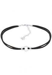 Elli Choker damski Trend koło z zamszu w kolorze czarnym, srebro próby 925 Sterling Silver Naszyjniki 1 ct Damski. Czarne naszyjniki Elli, z materiału, srebrne. Za 293.99 zł.