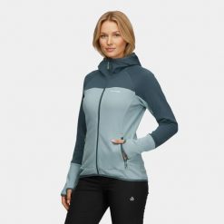 Bluza damska elastyczna Alpinus UBA. Niebieskie bluzy Alpinus, xl, bez wzorów, z elastanu, bez ramiączek, z kapturem. Za 279.00 zł.
