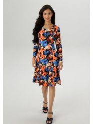 Aniston Sukienka w kolorze pomarańczowo-niebieskim rozmiar: 44. Niebieskie sukienki Aniston, bez wzorów, bez kołnierzyka, bez ramiączek, midi. Za 56.53 zł.