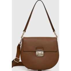 Furla torebka skórzana kolor brązowy. Brązowe listonoszki Furla, bez wzorów, na ramię, bez dodatków. Za 1,739.90 zł.