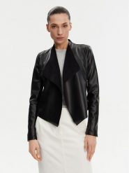 French Connection Kurtka z imitacji skóry 75BZ7 Czarny Regular Fit. Czarne kurtki French Connection, bez wzorów, ze skóry, bez kaptura. Za 379.99 zł.