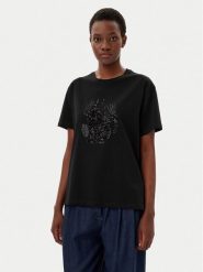 Liu Jo T-Shirt WA5230 JS904 Czarny Regular Fit. Czarne t-shirty Liu Jo, xs, bez wzorów, z bawełny, bez kołnierzyka, bez ramiączek. Za 269.99 zł.