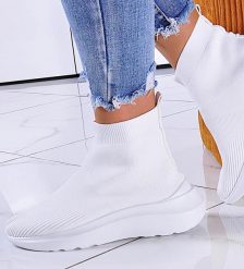 Wysokie trampki na grubym spodzie Białe /G13-3 11097 W206/ 39. Białe trampki NoName, bez wzorów, bez zapięcia. Za 29.90 zł.