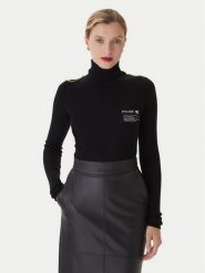 Elisabetta Franchi Golf MK-43B-57E2-V320 Czarny Regular Fit. Czarne swetry Elisabetta Franchi, bez wzorów, z wełny, bez ramiączek. Za 999.99 zł.