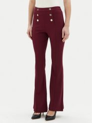 Motivi Spodnie materiałowe P040Q003468N Bordowy Flare Fit. Czerwone spodnie materiałowe Motivi, bez wzorów, z materiału. Za 159.99 zł.