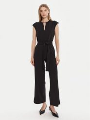 Calvin Klein Kombinezon LV044C066G Czarny Regular Fit. Czarne sukienki Calvin Klein, xl, bez wzorów, z syntetyku, bez kołnierzyka, bez ramiączek. Za 539.99 zł.