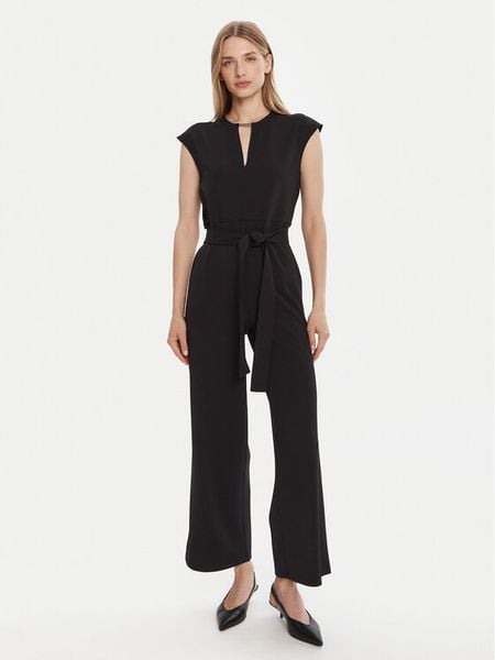 Calvin Klein Kombinezon LV044C066G Czarny Regular Fit. Czarne sukienki Calvin Klein, xl, bez wzorów, z syntetyku, bez kołnierzyka, bez ramiączek. Za 539.99 zł.