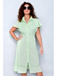 H.H.G. Sukienka w kolorze zielonym rozmiar: S. Zielone sukienki H.H.G., na co dzień, s, bez wzorów, z bawełny, bez kołnierzyka, bez ramiączek, midi, proste. Za 92.45 zł.