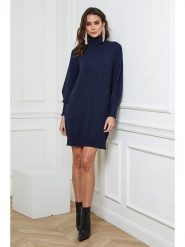 Joséfine Sukienka dzianinowa "Warren" w kolorze granatowym rozmiar: XL. Niebieskie sukienki Joséfine, xl, bez wzorów, z dzianiny, bez kołnierzyka, bez ramiączek, mini. Za 217.99 zł.