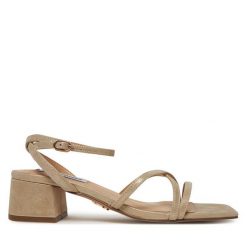 Sandały Steve Madden. Brązowe sandały Steve Madden, bez wzorów, bez obcasa, na słupku, bez zapięcia. Za 429.99 zł.