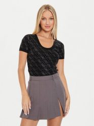 Guess Sweter Paige W4YR66 Z3FN0 Czarny Slim Fit. Czarne swetry Guess, m, z aplikacjami, z wiskozy, bez ramiączek. Za 449.99 zł.