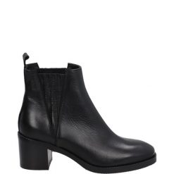SZTYBLETY NA OBCASIE 3410 DELICE NERO. Botki Venezia, bez wzorów, ze skóry, bez obcasa, na obcasie, bez zapięcia. Za 299.00 zł.