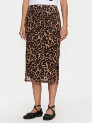 JDY Spódnica midi Lea 15345811 Brązowy Slim Fit. Brązowe spódnice JDY, s, bez wzorów, z syntetyku, midi. Za 79.99 zł.