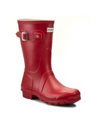 Hunter Kalosze Original Short WFS1000RMA Czerwony. Czerwone kalosze Hunter, bez wzorów, z kauczuku, bez zapięcia. Za 329.99 zł.
