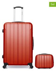 BlueStar 2-częściowy zestaw "Napoli" w kolorze czerwonym rozmiar: onesize. Czerwone walizki BlueStar. Za 260.99 zł.
