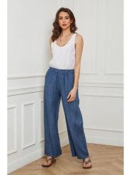 La Compagnie Du Lin Lniane spodnie "Garibaldi" w kolorze niebieskim rozmiar: XL. Niebieskie spodnie materiałowe La Compagnie Du Lin, bez wzorów, ze lnu. Za 121.99 zł.