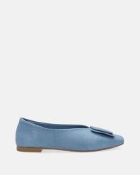 NIEBIESKIE BALERINY Z KWADRATOWYM NOSKIEM G4842402 BLUE. Niebieskie baleriny Venezia, bez wzorów, ze skóry, bez obcasa, bez zapięcia. Za 339.00 zł.