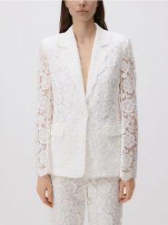 Strukturalna marynarka - biały. Białe marynarki i żakiety Reserved, l, bez wzorów, z bawełny, bez ramiączek. Za 259.99 zł.