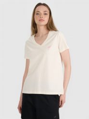 4F T-shirt oversize gładki damski - biały XS. Białe t-shirty 4f, xl, bez wzorów, z bawełny, klasyczne, bez kołnierzyka, bez ramiączek. Za 59.99 zł.