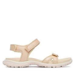 Sandały ECCO. Brązowe sandały ECCO, bez wzorów, bez obcasa, na płaskiej podeszwie, bez zapięcia. Za 479.99 zł.