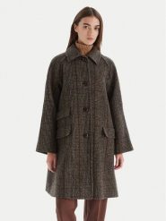 Weekend Max Mara Płaszcz wełniany Pitone 2525016112 Brązowy Regular Fit. Brązowe płaszcze Weekend Max Mara, na zimę, bez wzorów, z wełny, bez kaptura. Za 2,589.00 zł.