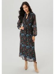 Aniston Sukienka w kolorze czarno-turkusowym rozmiar: 38. Czarne sukienki Aniston, bez wzorów, bez kołnierzyka, bez ramiączek, maxi. Za 95.92 zł.