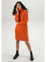 Aniston Sukienka dzianinowa w kolorze pomarańczowym rozmiar: 46. Pomarańczowe sukienki Aniston, na co dzień, bez wzorów, z dzianiny, bez kołnierzyka, bez ramiączek, mini, proste. Za 89.95 zł.