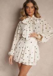Beżowa Sukienka o Rozkloszowanym Kroju z Nietoperzowymi Rękawami i Wiązaniem Mironaria. Brązowe sukienki Renee, na co dzień, m, bez wzorów, eleganckie, bez kołnierzyka, bez ramiączek, mini, kopertowe. W wyprzedaży za 143.99 zł.
