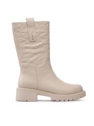 Simple Botki SL-26-02-000036 Beżowy. Brązowe botki Simple, bez wzorów, ze skóry, bez obcasa, na płaskiej podeszwie, bez zapięcia. Za 299.99 zł.