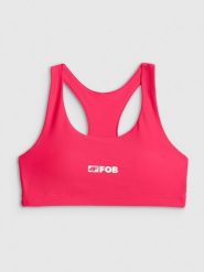 4F Góra od bikini damska - różowa XS. Czerwone bikini 4f, bez wzorów, z materiału, sportowe. Za 79.99 zł.