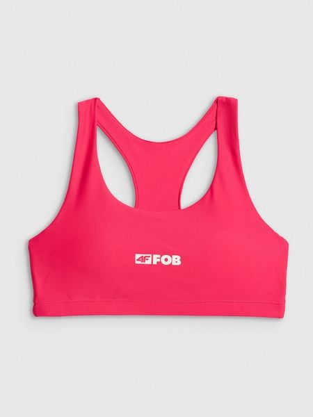 4F Góra od bikini damska - różowa XS. Czerwone bikini 4f, bez wzorów, z dzianiny, sportowe. Za 79.99 zł.