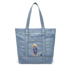Torebka Polo Ralph Lauren. Niebieskie shopper bag Polo Ralph Lauren, bez wzorów, bez dodatków. Za 779.99 zł.