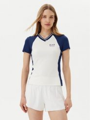 EA7 Emporio Armani Koszulka techniczna 7W000199 AF13282 M0058 Biały Regular Fit. Białe t-shirty sportowe EA7 Emporio Armani, m, bez wzorów, z syntetyku, bez ramiączek, tenisowe. Za 249.99 zł.