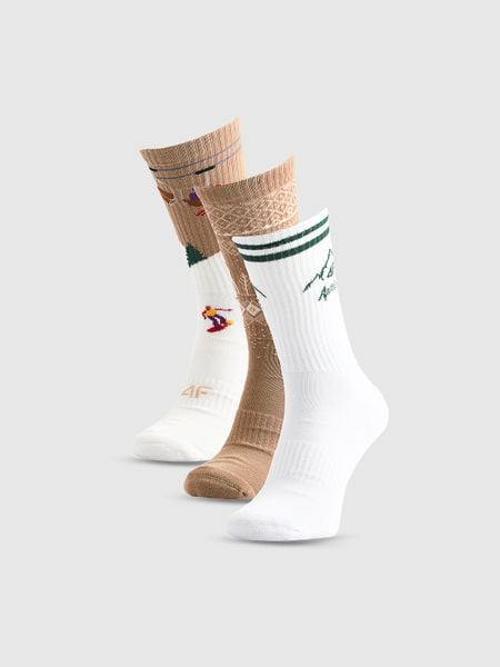 4F Skarpetki świąteczne długie (3-pack) damskie - multikolor 35-38. Skarpetki 4f, bez wzorów, z bawełny. Za 79.99 zł.