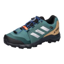 Adidas Terrex JR buty trekkingowe zielone. Białe buty trekkingowe adidas, bez wzorów, z materiału, bez zapięcia. Za 428.05 zł.