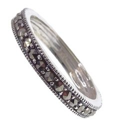 EDNA Srebrny pierścionek z markazytami, obrączka. Szare pierścionki Braccatta, z markazytem, srebrne. Za 99.00 zł.