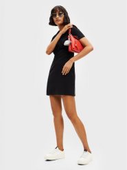 Desigual Sukienka codzienna Keira 22WWVW46 Czarny Slim Fit. Czarne sukienki Desigual, na co dzień, xs, bez wzorów, z syntetyku, bez kołnierzyka, bez ramiączek, proste. Za 229.99 zł.
