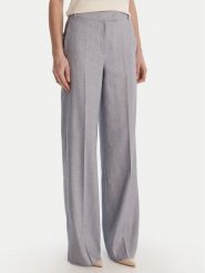 Marella Spodnie materiałowe Odino 2613131121 Błękitny Straight Fit. Niebieskie spodnie materiałowe Marella, bez wzorów, ze lnu. Za 1,029.00 zł.