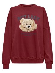 ONLY Bluza w kolorze czerwonym rozmiar: M. Czerwone bluzy ONLY, m, bez wzorów, bez kaptura. Za 135.81 zł.