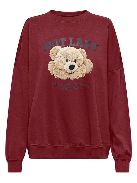 ONLY Bluza w kolorze czerwonym rozmiar: M. Czerwone bluzy ONLY, m, bez wzorów, bez ramiączek, bez kaptura. Za 109.52 zł.