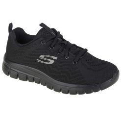 Buty sportowe Sneakersy damskie, Skechers Graceful-Get Connected. Czarne buty sportowe lifestyle Skechers, bez wzorów, z gumy, bez zapięcia, trekkingowe. Za 249.99 zł.