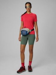 4F Legginsy kolarki trekkingowe damskie - khaki L. Brązowe legginsy 4f, bez wzorów. Za 129.99 zł.