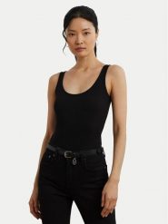 LAUREN RALPH LAUREN Top 200704777005 Czarny Slim Fit. Czarne topy Lauren Ralph Lauren, xs, bez wzorów, z bawełny, bez kołnierzyka, bez ramiączek. Za 219.99 zł.