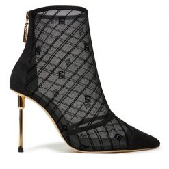 Botki Elisabetta Franchi. Czarne botki Elisabetta Franchi, bez wzorów, bez obcasa, na szpilce, bez zapięcia. Za 2,569.00 zł.