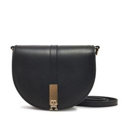 Torebka Tommy Hilfiger. Czarne listonoszki Tommy Hilfiger, bez wzorów, bez dodatków. Za 339.99 zł.